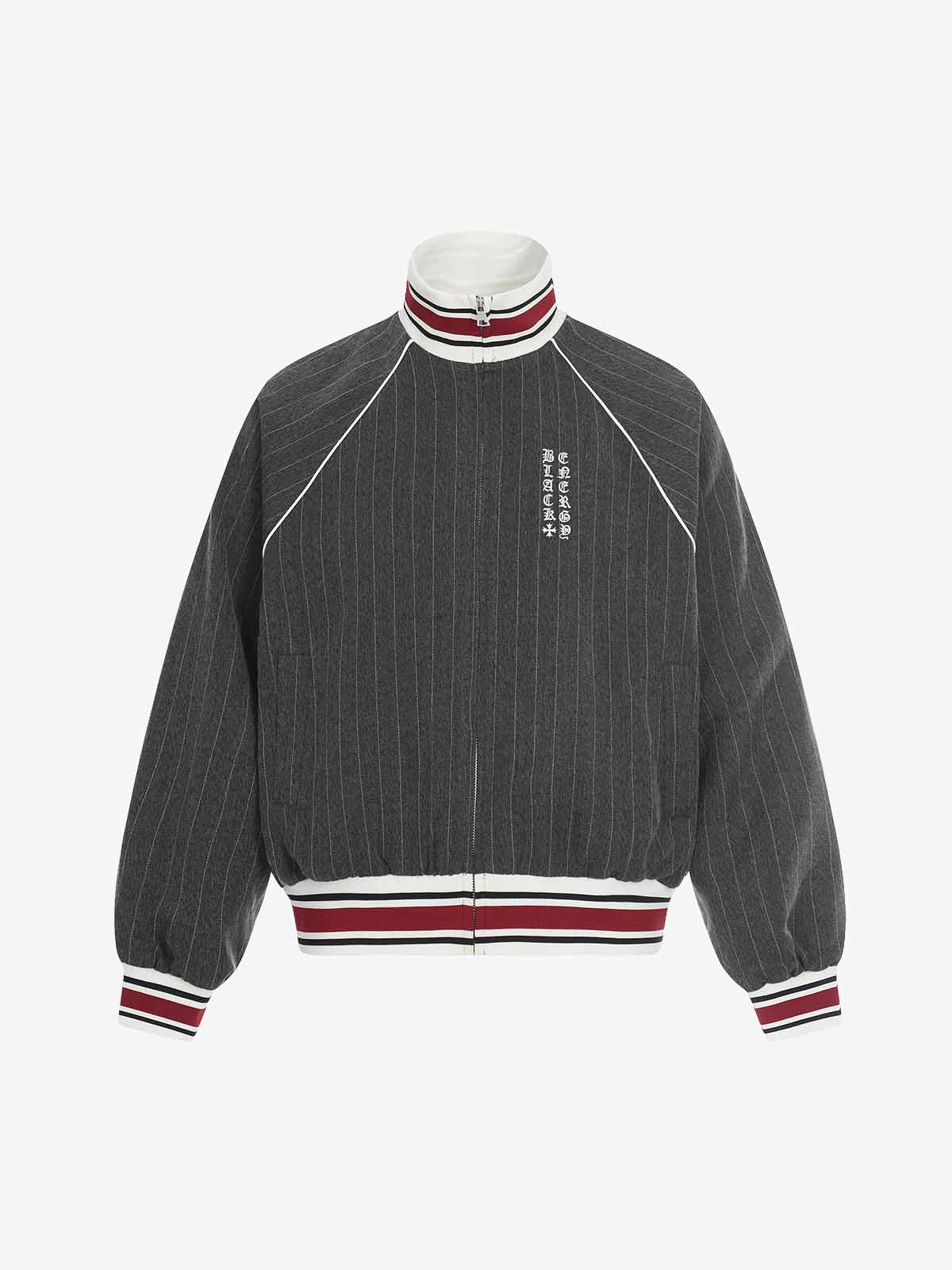 Pinstripe Vertical Embroidery Track Jacket