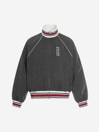 Pinstripe Vertical Embroidery Track Jacket