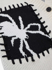 Cross Spider Jacquard Knit Sweater; Gray / M, Gray / L, Gray / XL, Gray / 2XL