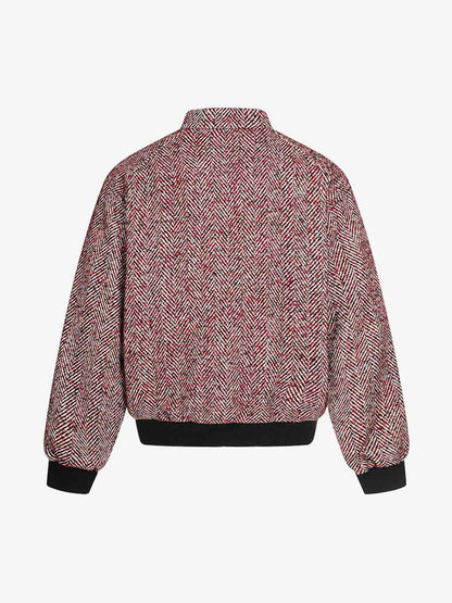 Vintage Herringbone Zip Up Jacket