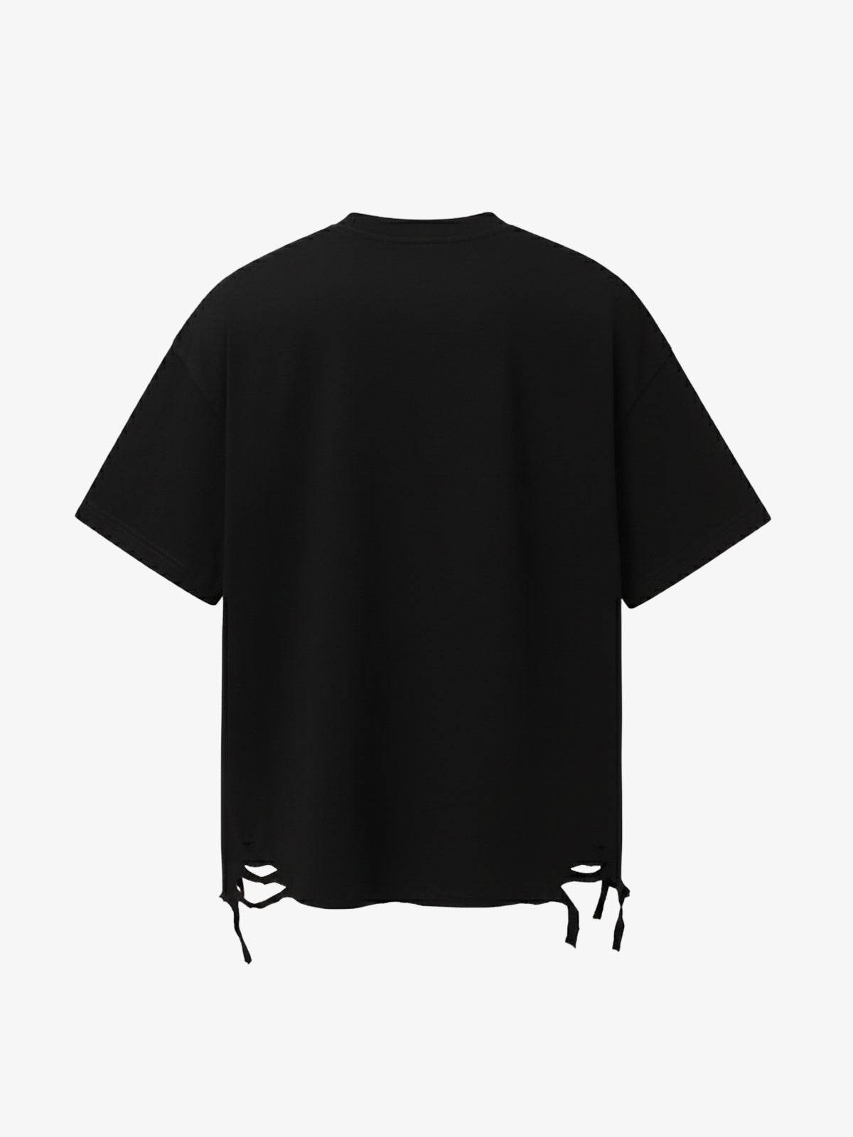 Oversized Flame Logo Skull Print T-Shirt with Distressed Hem 