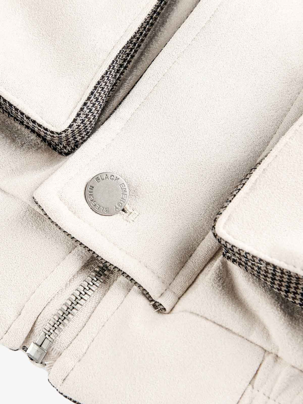 Military-Inspired Utility Shoulder Straps Zip Jacket