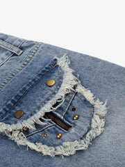 Studded Raw Edge Pocket Jorts