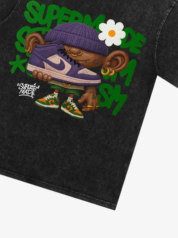 Street Cartoon Sneaker Graffiti Sneaker T-shirt 