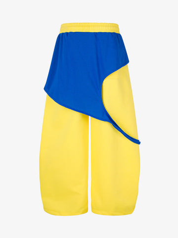 Mock Layer Patchwork Baggy Sweatpants