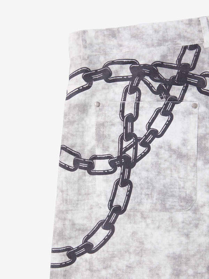 Supermade Distressed Chain And Key Print Baggy Pants 