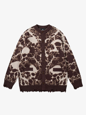 Skull Pattern Knit Sweater for Casual and Fashionable Looks 