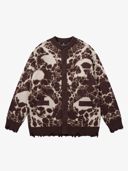 Skull Pattern Knit Sweater for Casual and Fashionable Looks 