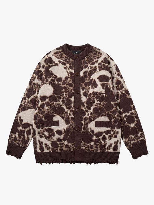 Skull Pattern Knit Sweater for Casual and Fashionable Looks 