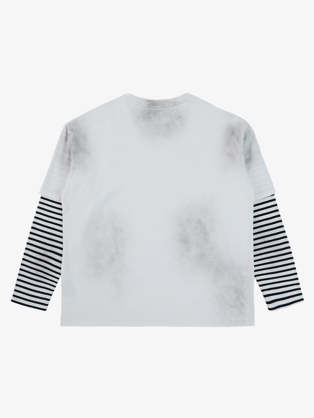 Supermade Distressed Cage Striped Long-Sleeve T-Shirt 