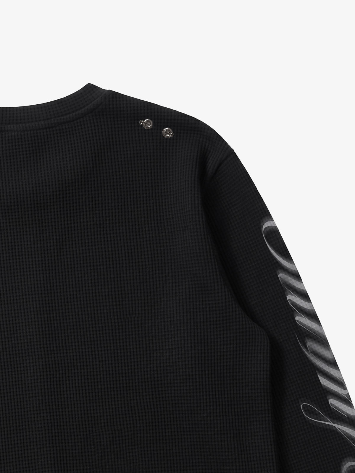 Skeleton Graphic Tongue-Stud Long Sleeve Tee