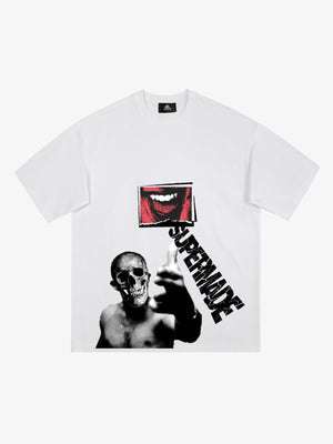 Distressed Sleeveless Crop Top with Barbed Wire Graphic Design 