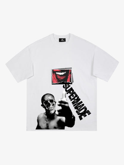 Distressed Sleeveless Crop Top with Barbed Wire Graphic Design 