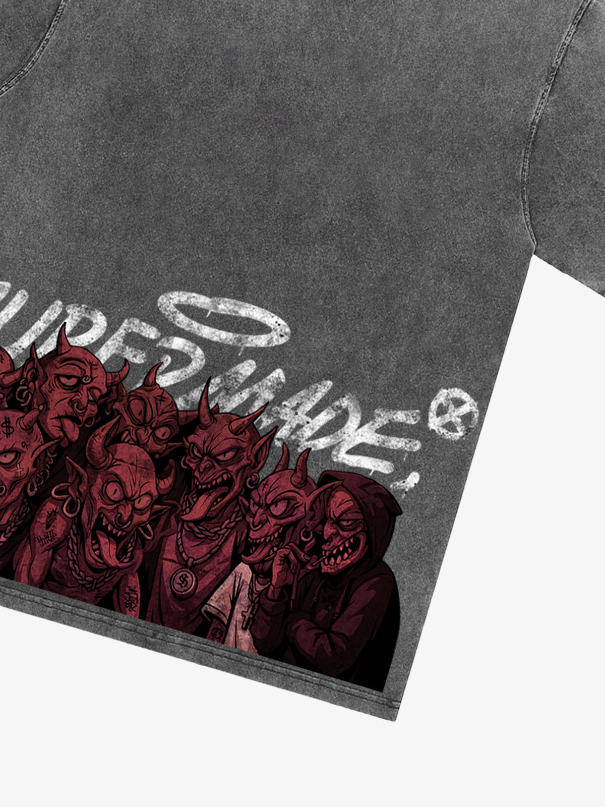 Thesupermade Dark Devil Maniac's Gothic Graffiti T-shirt 