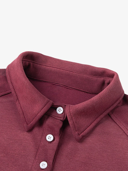 Gradient Print Lapel Long-sleeved Sweatshirt 