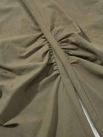 Faux Two-Piece Wide-Leg Paratrooper Pants