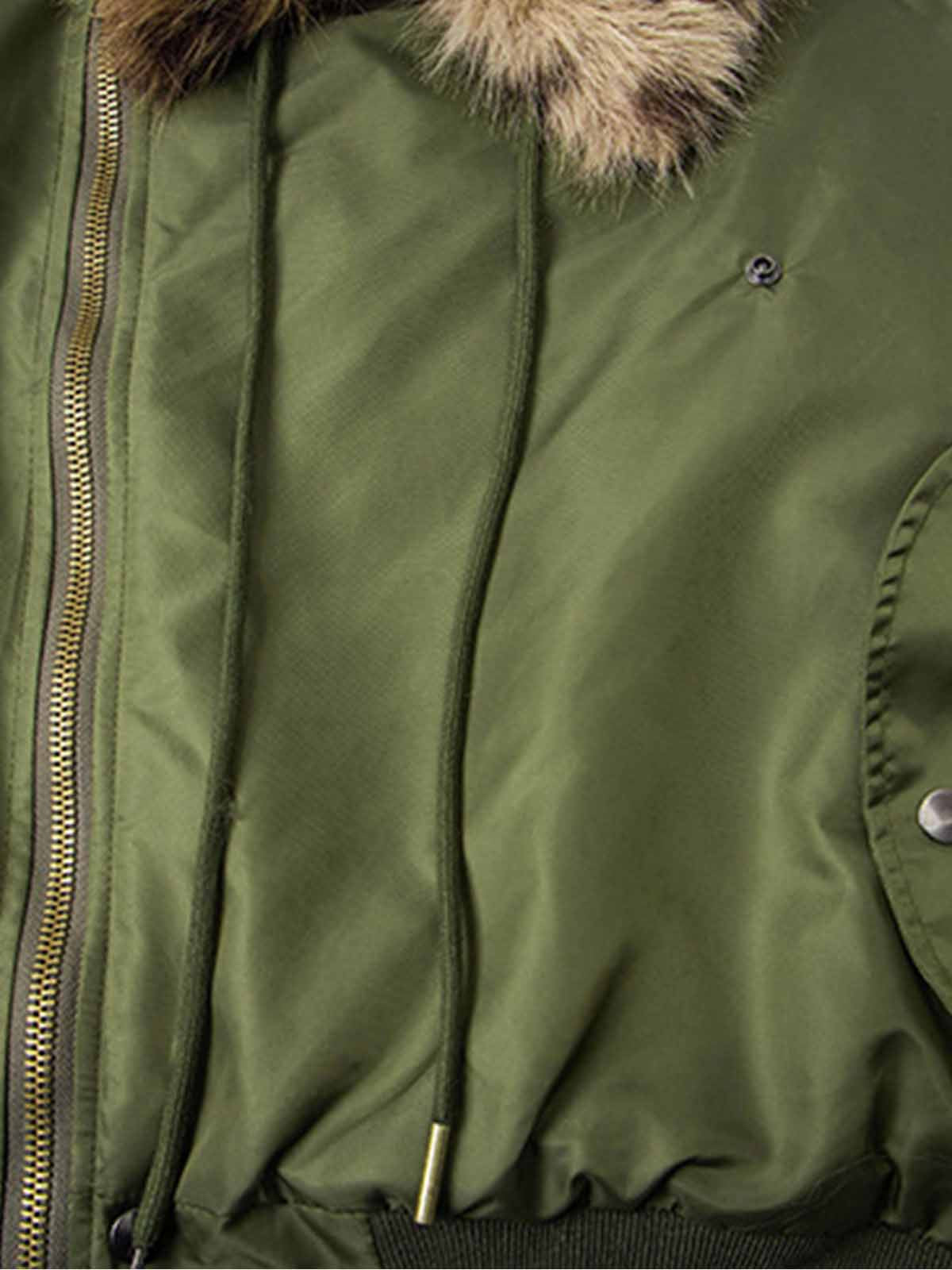 Winter Bomber Jacket with Leopard Fur Collar - Stylish and Warm for Men and Women 