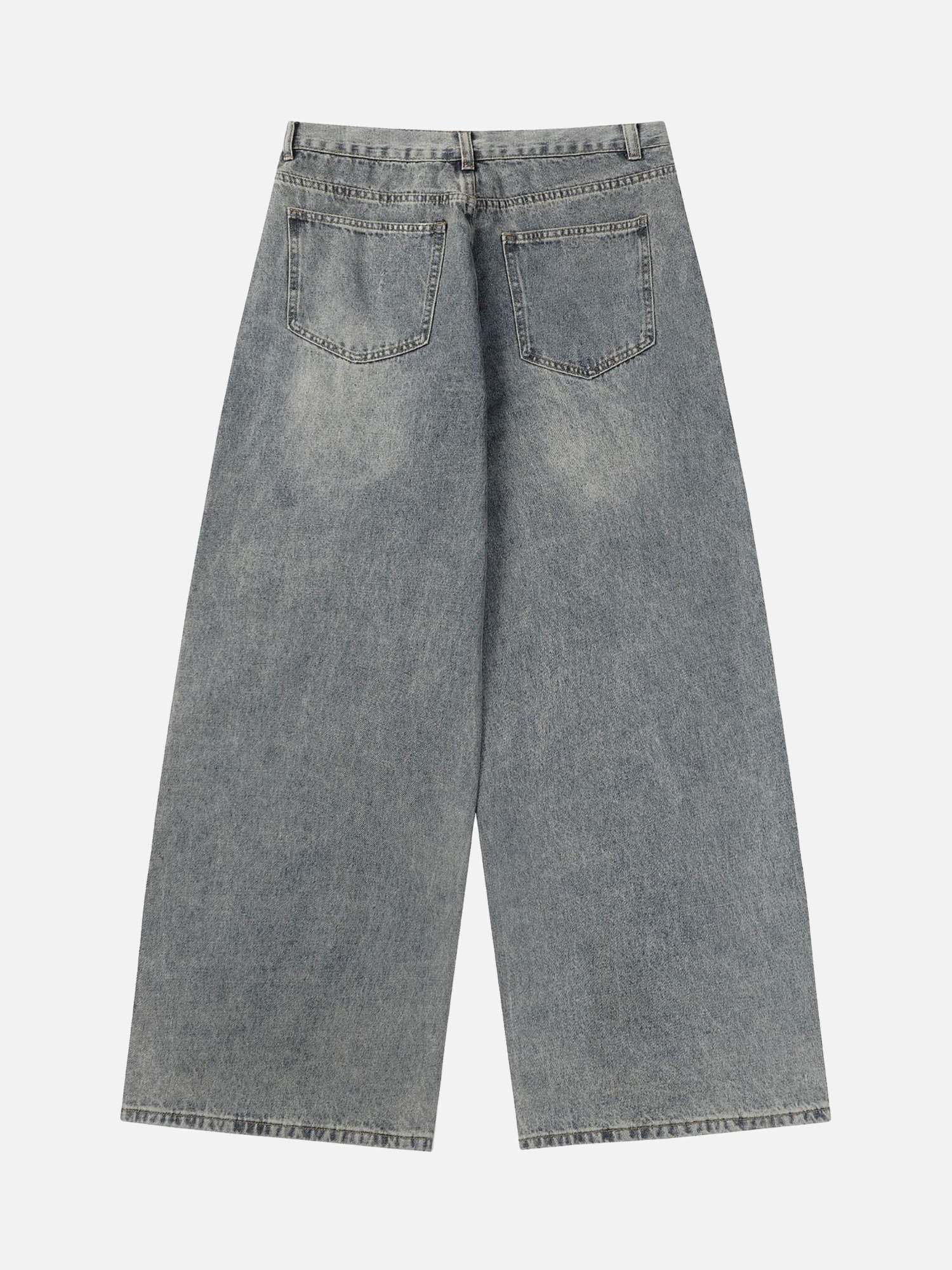 American Street Fashion Washed Jeans