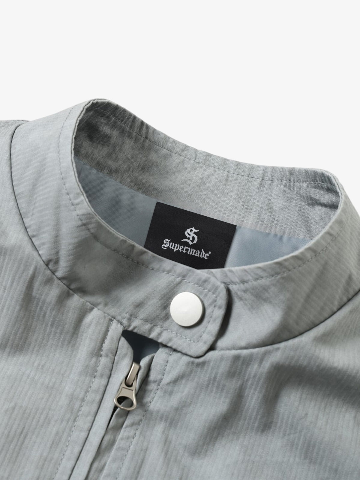 Retro Patchwork Stand Collar Work Jacket