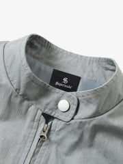 Retro Patchwork Stand Collar Work Jacket