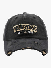 Vintage Washed Distressed Letter Embroidery Baseball Cap 