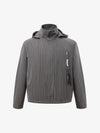 Deconstructed Striped Hooded Cropped Jacket