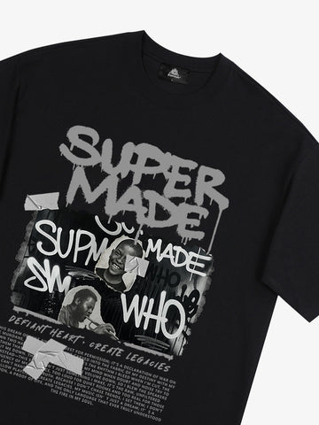 Streetwear Graffiti Character Collage Graphic T-Shirt 