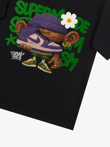 Street Cartoon Sneaker Graffiti Sneaker T-shirt 