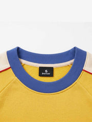 Motorcycle Graphic Color Block Cropped Sweatshirt