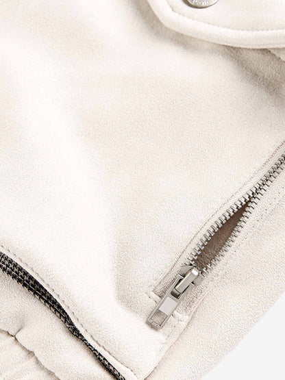 Military-Inspired Utility Shoulder Straps Zip Jacket