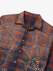 Rhinestone Plaid Long-Sleeve Shirt