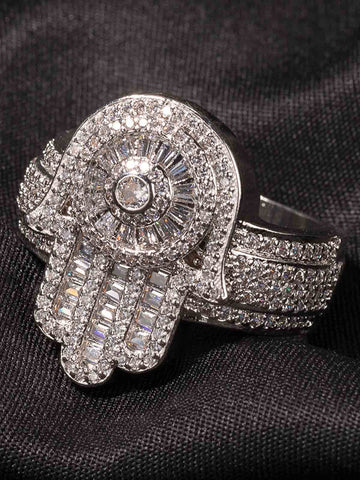 Zircon Palm Statement Ring 