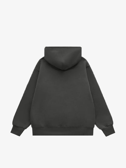 Hip-hop Mouth Gold Print Velvet Hooded Sweatshirt 