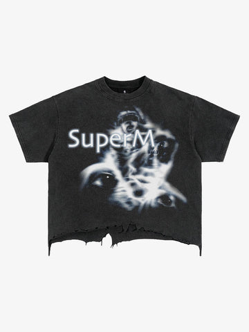 Blurred Phantom Graphic Brushed Distressed Tee