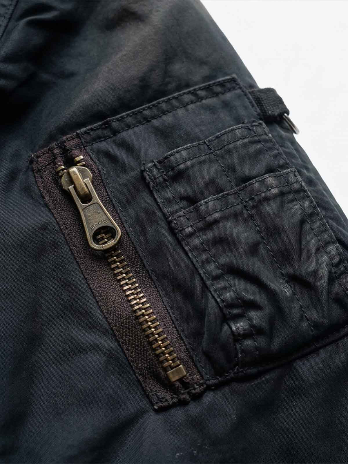 Scorpion Embroidered Washed Distressed Pilot Jacket