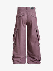 Multi-Pocket Wide-Leg Cargo Pants 