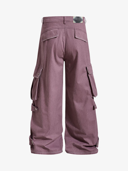Multi-Pocket Wide-Leg Cargo Pants 