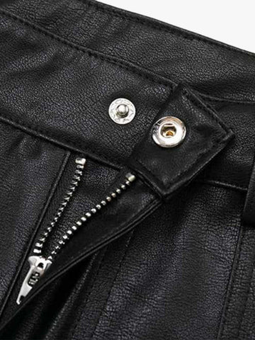 Studded Leather Shorts