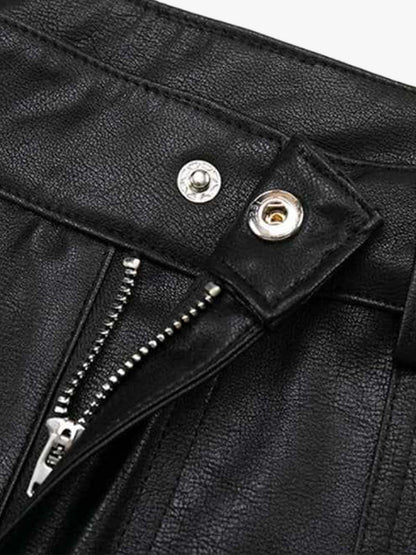 Studded Leather Shorts
