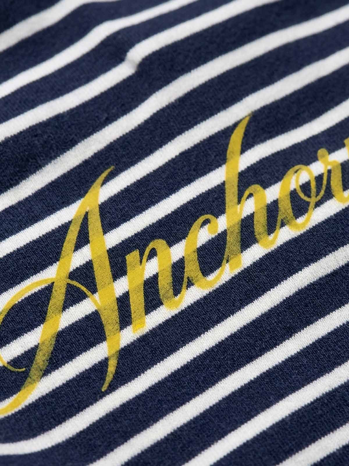 Anchor Embroidered Striped Heavyweight Sweatshirt