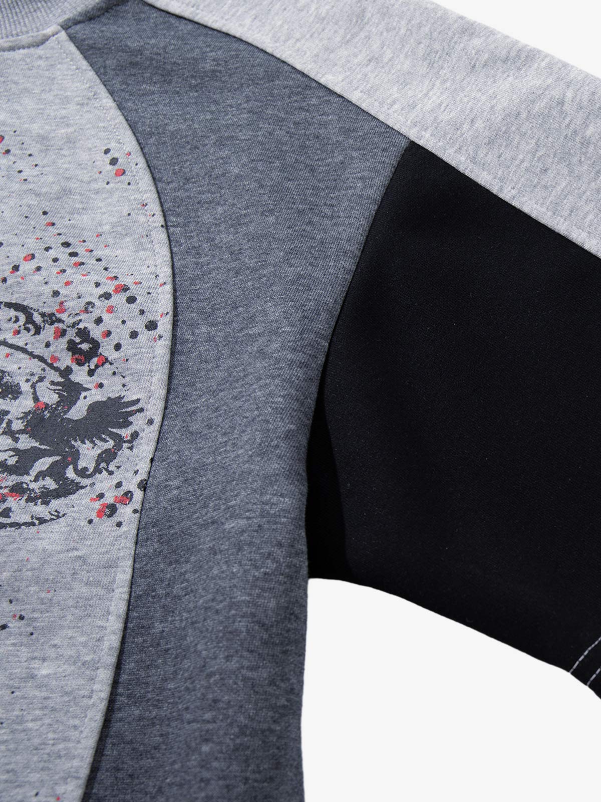 Embroidered Patchwork Collar Graphic Tee