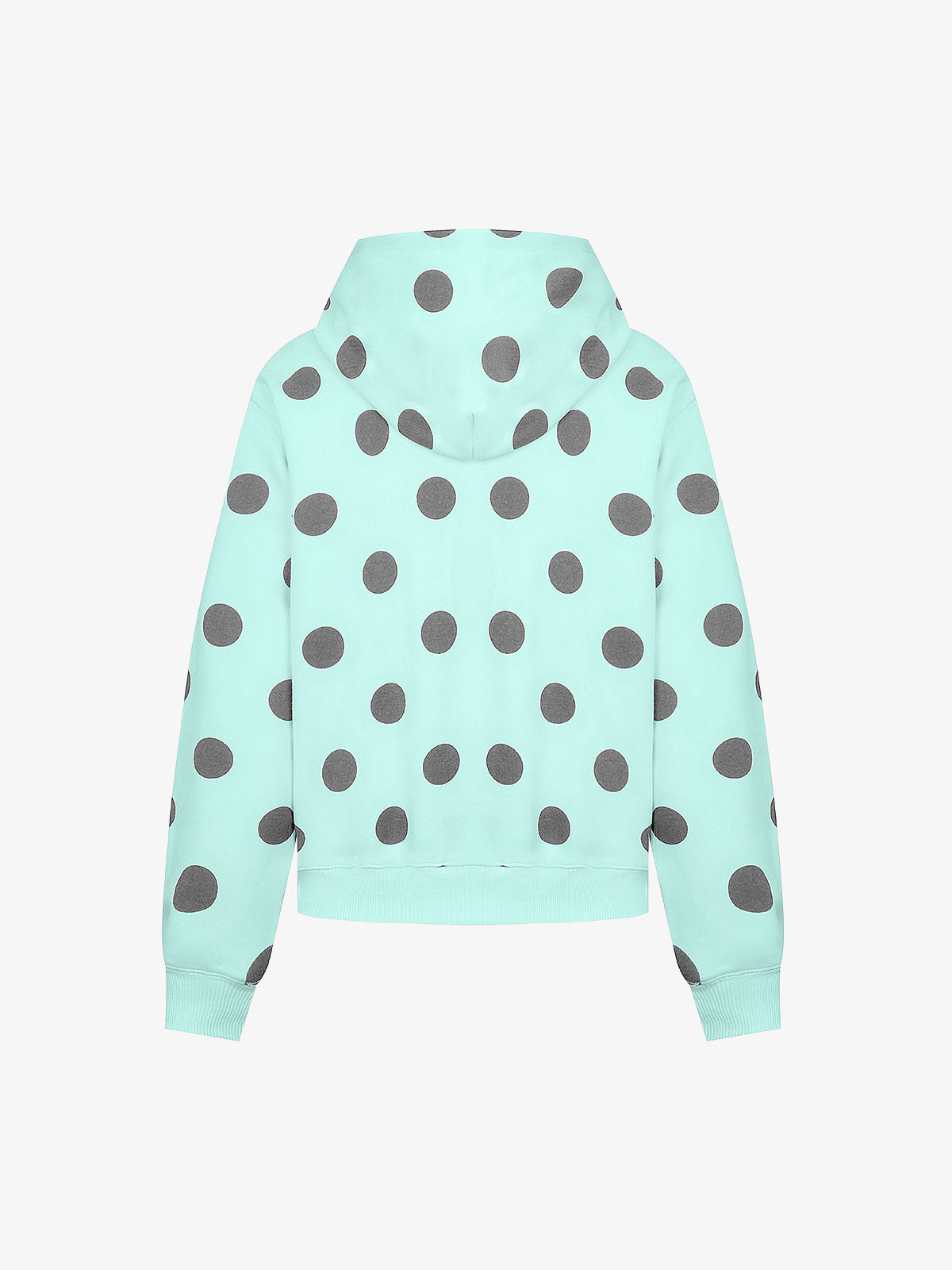 Big Zipper Dot Boxy Zip-Up Hoodie
