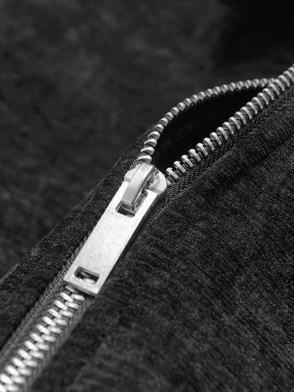 Stylish Velvet Bomber Jacket with Leather Collar for Men 