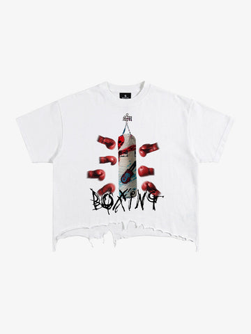 Distressed Boxing Graphic Tee