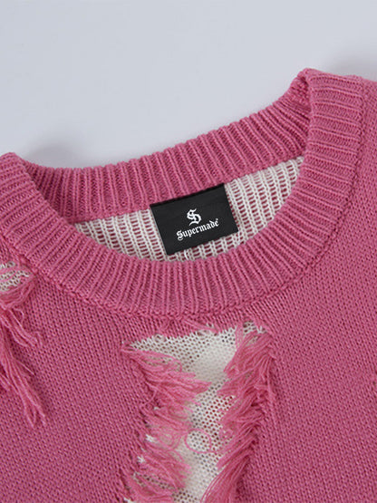 Skull Pattern Knit Sweater for Bold Fashion Statements 