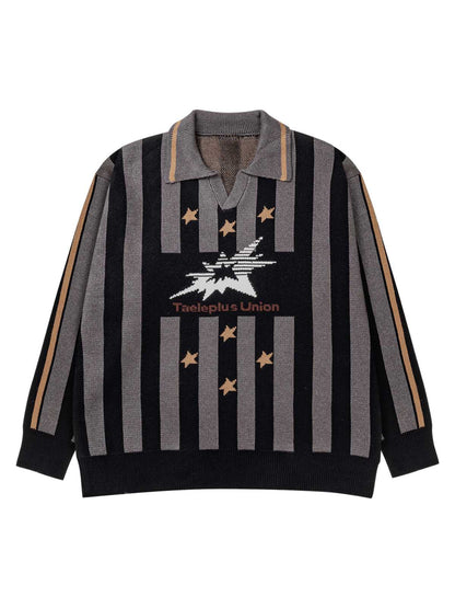 Thesupermade Star Rugby Striped Sweater 