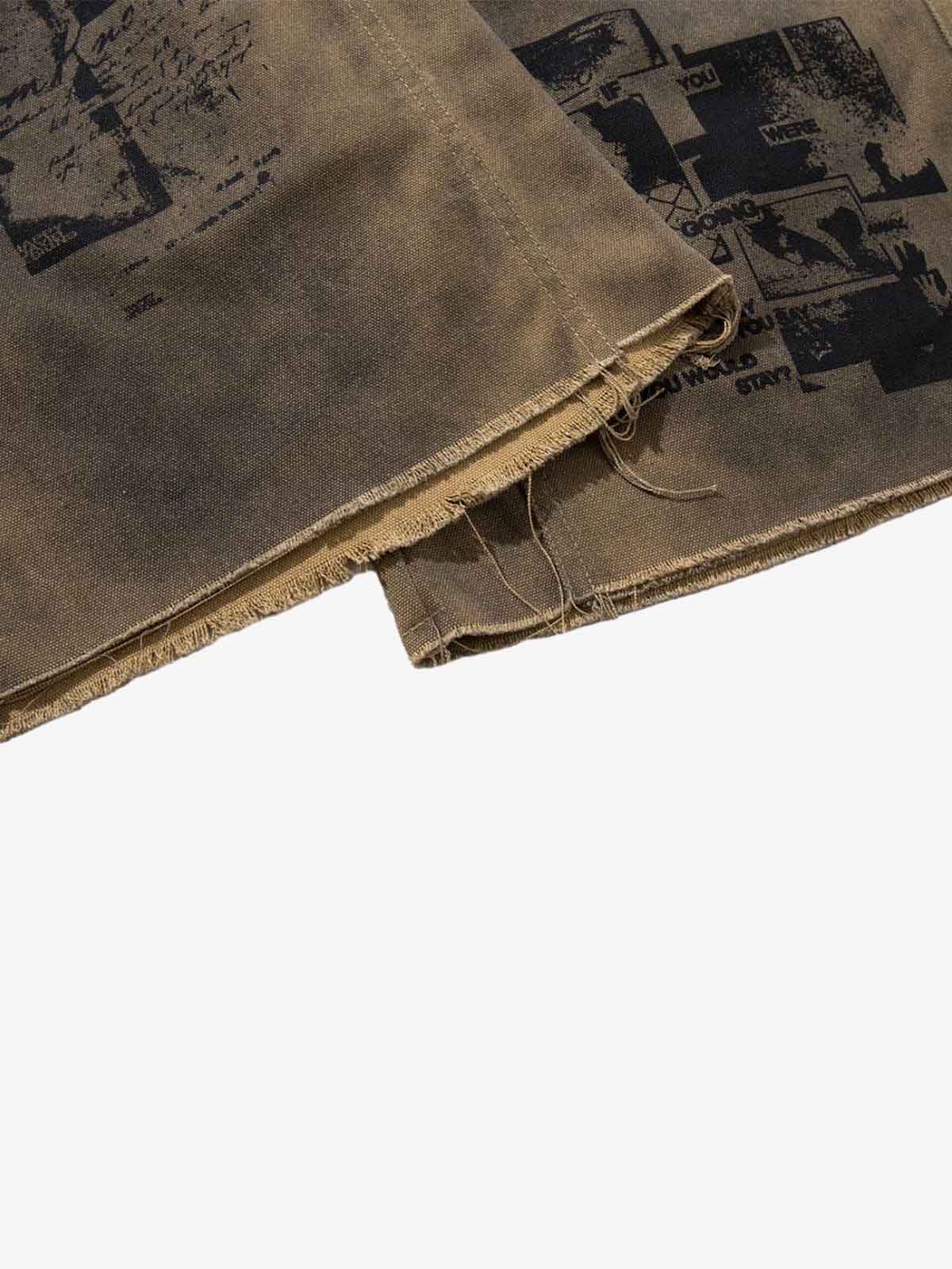 Dirty Mud Wash Print Jorts 
