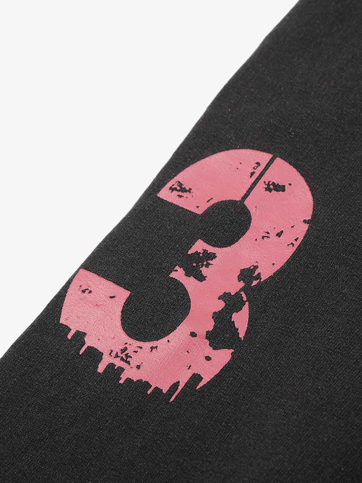 Distressed Graphic Washed Long Sleeve Polo