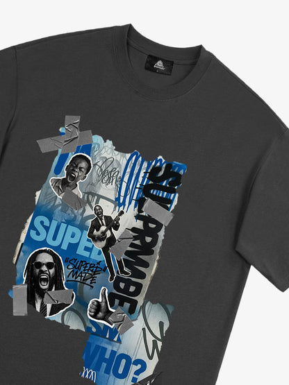 Supermade Trendy Retro Hip-Hop Character T-Shirt 
