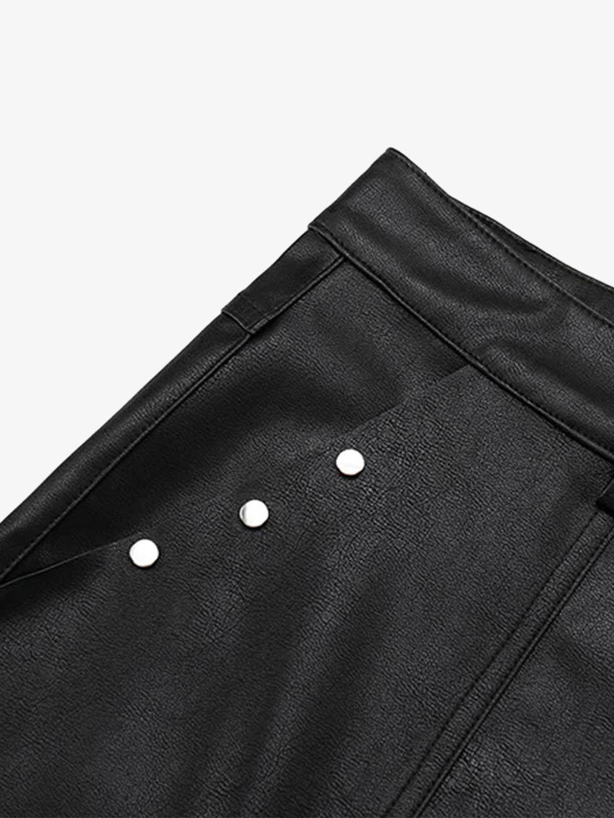 Studded Leather Shorts